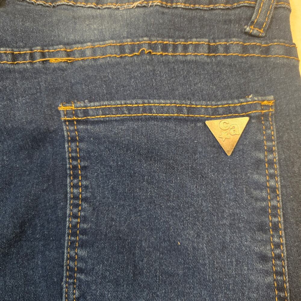 Celebrity Ace Womens Blue Flare Jeans Y2K Belted Cargo Streetwear Utility 15/32 - Picture 12 of 13